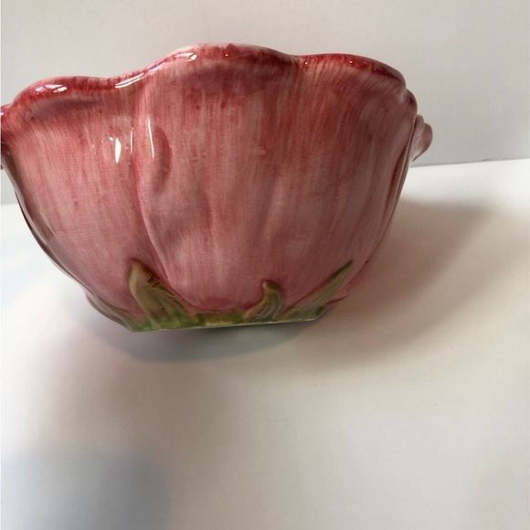 Earthenware pink Flower bowls pier 1 - Picture 5 of 7